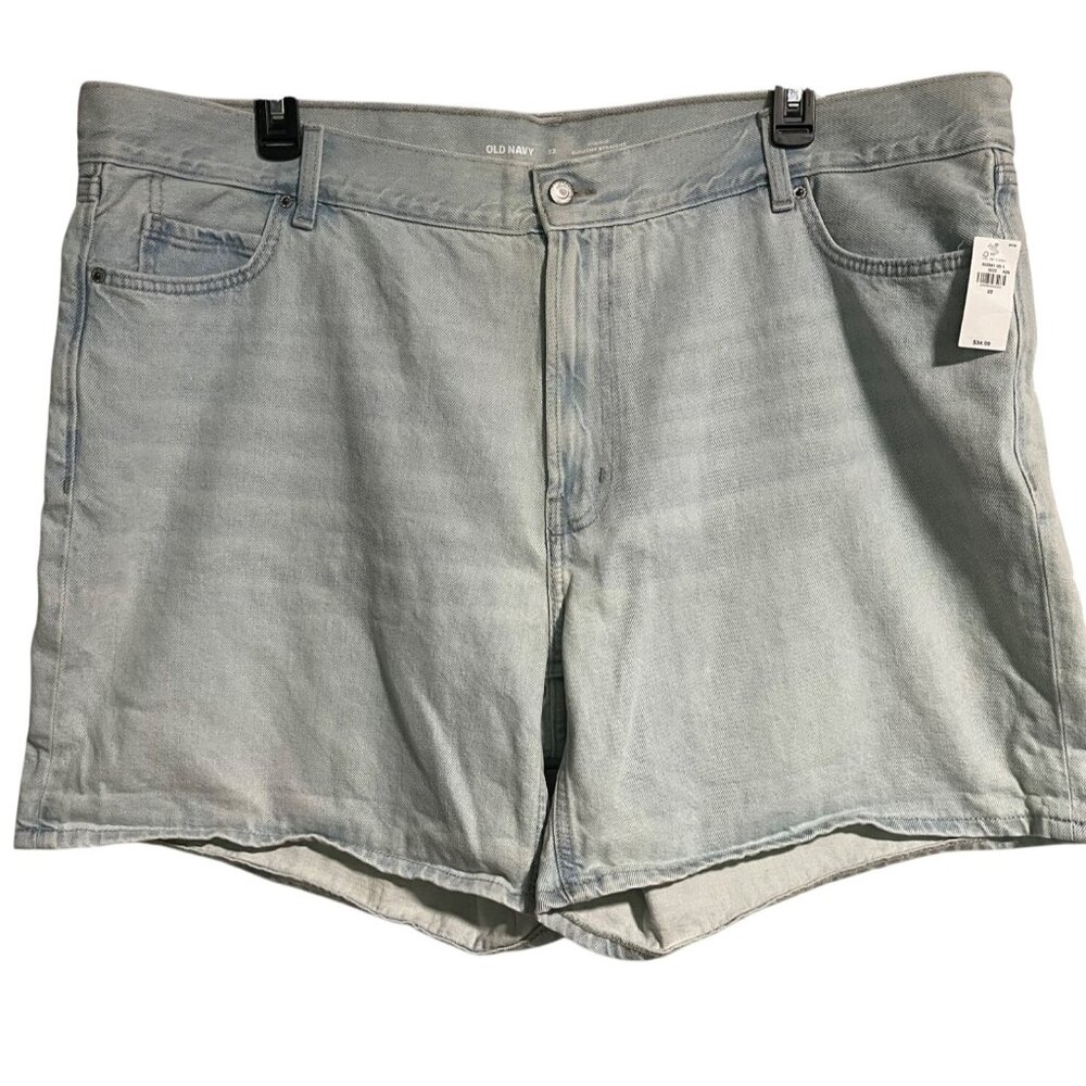 Old Navy Womens High-Rise Slouchy Straight Denim Shorts Plus Size 22 Light Wash